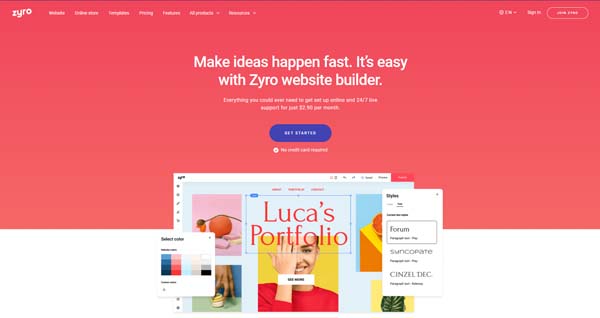 How to make a Zyro website.