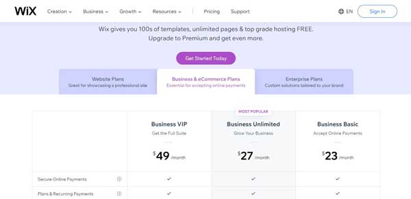 Wix versus Web.com review.