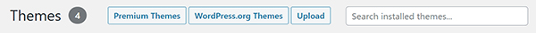 WordPress theme options.